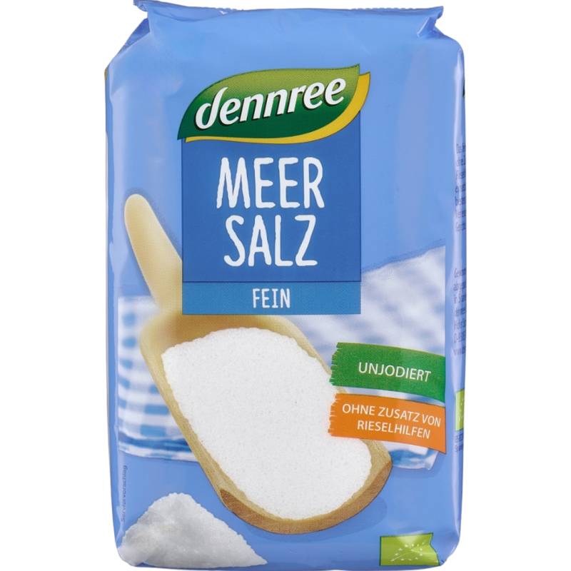 Bio Meersalz fein, unjodiert, 1 kg von dennree