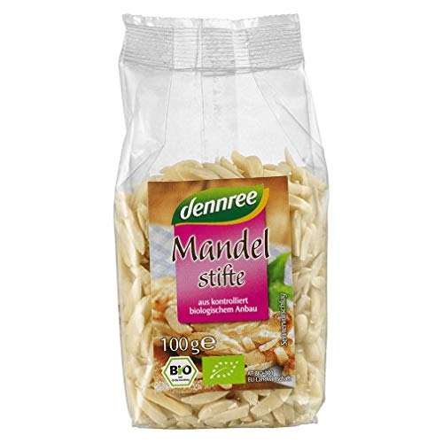 Dennree Bio Mandelstifte 1er Pack (1 x 100g),als Snack, für Müsli,zum Backen von dennree