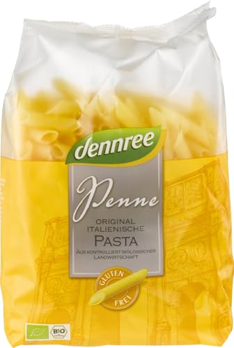 Glutenfreie Penne aus Mais- und Reismehl von dennree