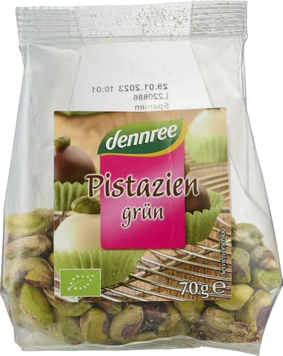 Grüne Pistazien geschält, ungeröstet, ungesalzen 18 x 70 gr von dennree