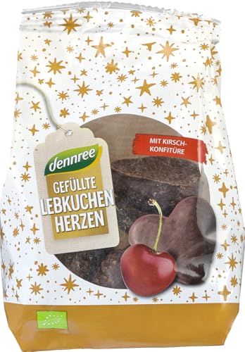 Lebkuchenherzen mit Kirschfüllung von dennree