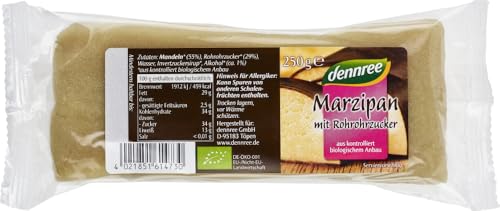 Marzipan mit Rohrohrzucker 12 x 250 gr von dennree