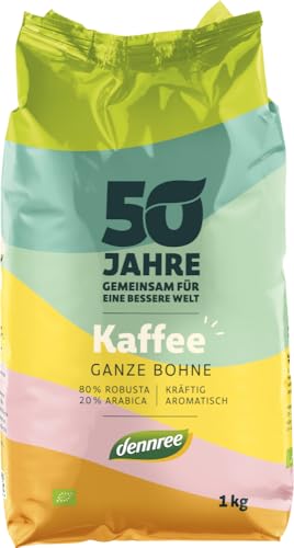 Röstkaffee ganze Bohne 18 x 1 kg von dennree