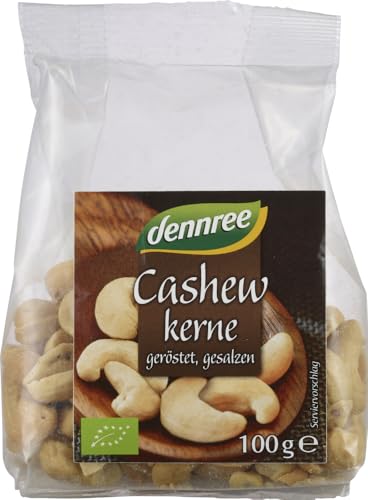 dennree Cashewkerne, geröstet und gesalzen (100 g) - Bio von dennree