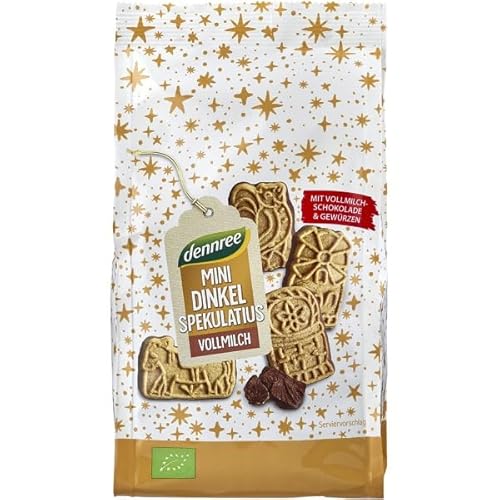 dennree Mini-Spekulatius mit Vollmilchschokolade (125 g) - Bio von dennree