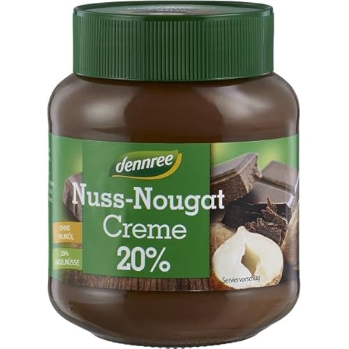 dennree Nuss-Nougat-Creme mit 20% Haselnüssen (400 g) - Bio von dennree