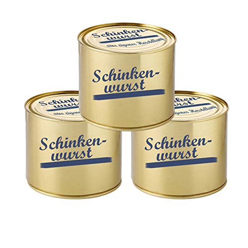 Schinkenwurst Wurstkonserve 3er Set 200g Dosenwurst Wurst Spezialität Konservenwurst traditionell herzhaft lange haltbar Konserven Lebensmittel von deulicious