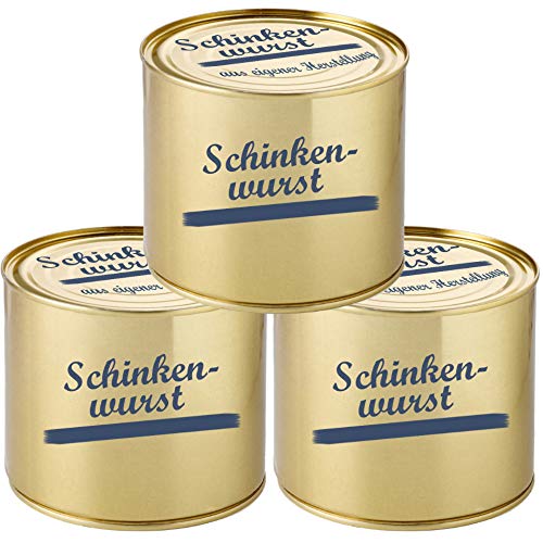 Schinkenwurst Wurstkonserve 3er Set 400g Dosenwurst Wurst Spezialität Konservenwurst traditionell herzhaft lange haltbar Konserven Lebensmittel von deulicious