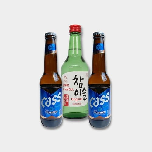 Soju Somaek Set - original aus korea - 2 Flaschen Bier und eine Flasche Soju Original von dinese