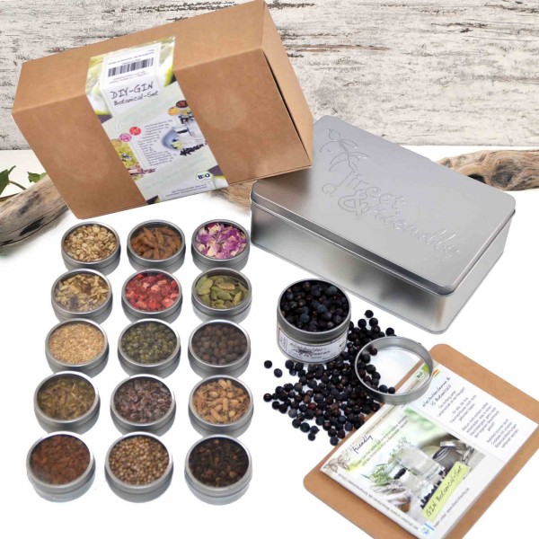 Bio Gin-Botanical DIY-Set - Geschenkset mit 16 Botanicals von direct&friendly