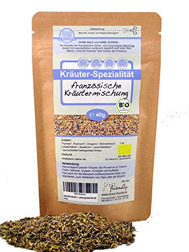 direct&friendly Bio Französische Kräutermischung schonend getrocknet gerebelt (40 GR) von direct&friendly