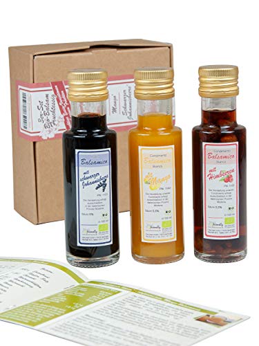 direct&friendly Bio Geschenkset und Probierset 3x100 ml Flaschen Bio Balsam Essige von direct&friendly