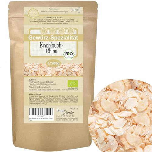 direct&friendly | getrockneter Bio Knoblauch | ganze Scheiben | sehr intensiv | 200 g von direct&friendly