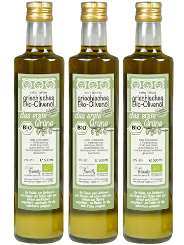 direct&friendly Griechisches Bio Olivenöl Das Erste Grüne naturtrüb extra nativ (3 x 500 ml) von direct&friendly
