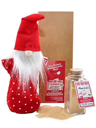 direct&friendly Salz Geschenk Set farbenfrohes Salz Wichtel (Rot -Chilisalz) von direct&friendly