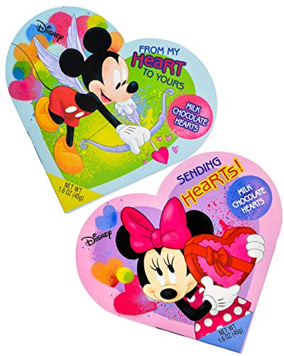 Disney Mickey and Minnie Valentines Day Heart Gift Box with Milk Chocolate Hearts, Pack of 2 von Disney