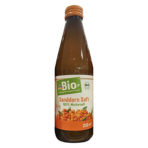 dmBio Sanddorn Saft, 100% Muttersaft, 330 ml Glasflaschen (1er Pack) von dm-drogerie markt