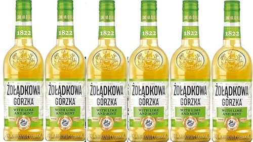 6 Flaschen Zoladkowa Gorzka Rzeska Limette Minze a 0,5 L 30% vol. Limonka z Mieta von doktor