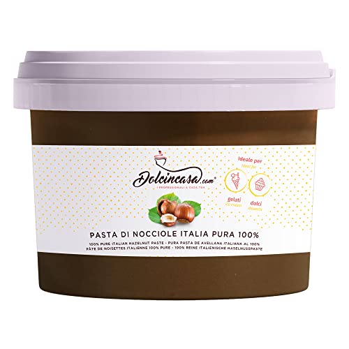 Dolcincasa-com Geröstete Haselnusspaste 100% Pure Streichfähige Creme für Eis, Kaffee und verschiedene Verwendungen in Süßwaren Dekorationen Füllungen Glutenfrei ohne Verdickungsmittel 500 Gramm von Dolcincasa.com