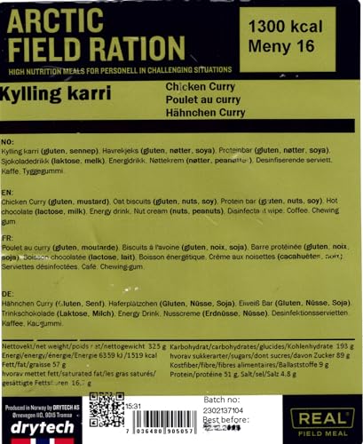 DRYTECH Arctic Field Ration - Killing Karri Hähnchen Curry von drytech