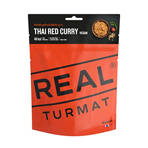 Drytech Real Turmat Thai Curry Rot Trekking Mahlzeit Outdoor Essen Ration Nahrung Vegan von drytech