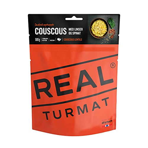 drytech Real Turmat gefriergetrocknete Expeditionsnahrung, Geschmacksrichtung: Couscous Med Linser Og Spinat/Couscous mit Linsen und Spinat von drytech