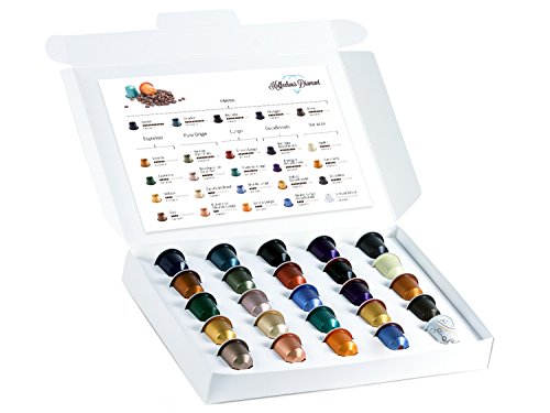 Nespresso Kapseln Probierpaket - Alle 25 Sorten zum Testen in Geschenkbox (25 Nespresso Kapseln) von dutis