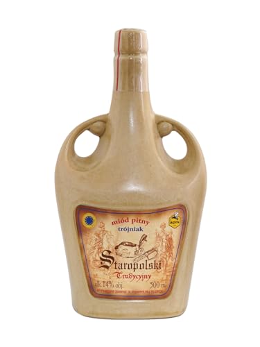 Staropolski GTS Trójniak Honig (Drittel) im Steinzeuggefäß 0,5L | Met Honigwein Metwein Honigmet | 500 ml | 14% Alkohol | Apis | Geschenkidee | 18+ von eHonigwein.de Premium Quality