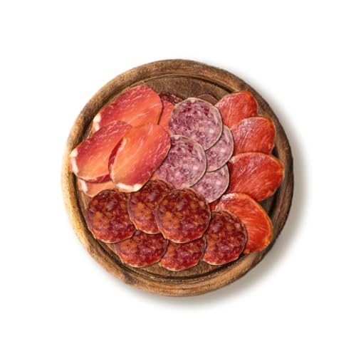 Auswahl an Gourmet-Würstchen - Schinken, Lende, Chorizo und Salchichón extra vakuumiert - Traditionelle Zubereitung - Ideal für Tapas - Iberisch von eIbérico