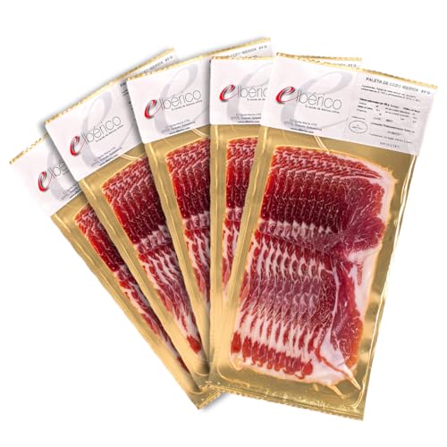 Packung mit 5 Beuteln Iberische Köderschulter 50% iberischer Rasse - Authentischer Geschmack und traditionelle Reifung - perfekt zum Genießen zu Hause oder als Geschenk - Iberisch von eIbérico