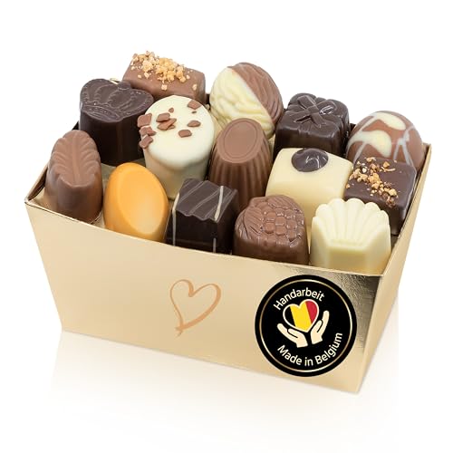 ePralinchen handverarbeitete belgische Luxus-Pralinen | Premium Edition 500g | klassische Pralinenmischung mit Nuss, Frucht, Karamell uvm. | mit Alkohol | köstliche Schokolade made in Belgium von ePralinchen