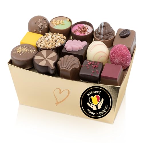 ePralinchen handverarbeitete belgische Luxus-Pralinen | Exclusiv Edition 500g | exklusive Pralinenmischung mit Nougat, Frucht, Karamell uvm. | tw. mit Alkohol | köstliche Schokolade made in Belgium von ePralinchen