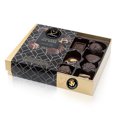 ePralinchen handverarbeitete belgische Luxus-Pralinen | Afrika Edition | Pralinenmischung aus dunkler Schokolade mit Kaffee, Orange, Nougat uvm. | ohne Alkohol | köstliche Schokolade made in Belgium von ePralinchen