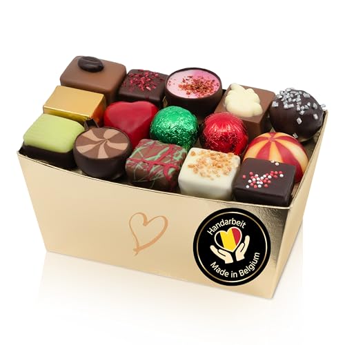 ePralinchen handverarbeitete belgische Luxus-Pralinen | Christmas Edition 500g | weihnachtliche Pralinenmischung mit Spekulatius, Orange, Nougat uvm. | ohne Alkohol | Schokolade made in Belgium von ePralinchen