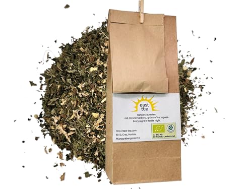 easttea Grüner Tee, Zitronenverbene, Kreuzkümmel, Ingwer, Lakritze, Zimt. Unterstützt Wohlbefinden, innereBalance, erfrischende Ausstrahlung. von east tea