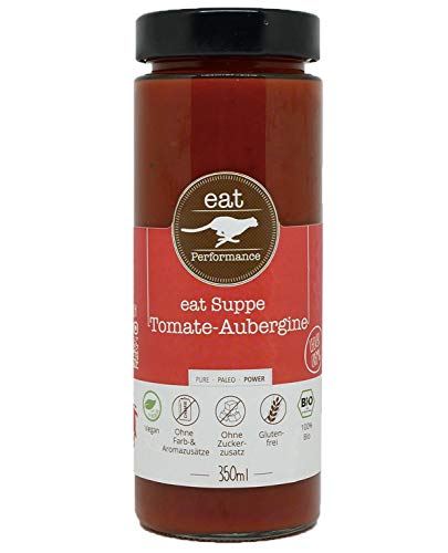 eat Performance® Auberginen Tomaten Suppe (350ml) - 100% Bio, Vegan & Paleo I Frei von Konservierungsstoffen & anderen Zusätzen von eat Performance