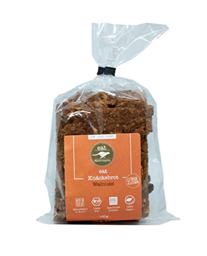 eat Performance® Knäckebrot Walnuss (10x 130g) - 100% Paleo, bio, vegan & glutenfrei Knäckebrot aus Kastanienflocken & Leinsamen von eat Performance