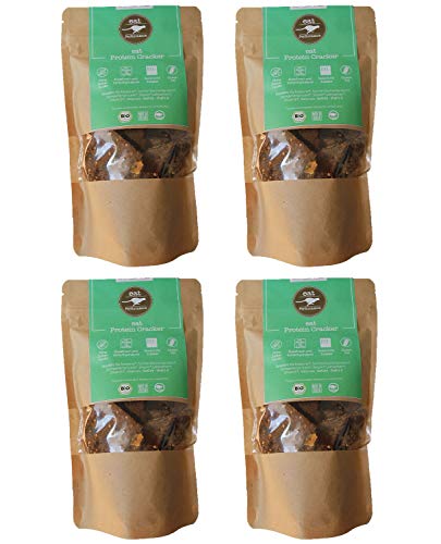 eat Performance® Protein Cracker (4x 100g) Low Carb I Paleo Fitness-Snacks – eiweißreich & kohlenhydratarm I Glutenfrei, vegan, ohne Konservierungsstoffe I 100% natürlich & bio von eat Performance