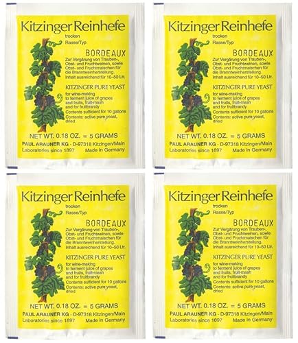 Arauner Kitzinger Weinhefe BORDEAUX, 4er Pack, für 200 Liter von ebaney