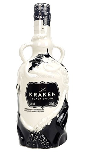 Kraken Black Spiced Rum Keramik Black White Edition 70cl (40% Vol) -[Enthält Sulfite] von ebaney