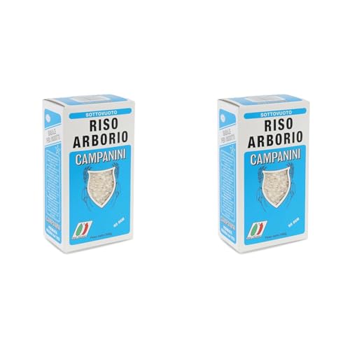 ‎Risera Campanini Risotto Reis 500 g – Risottoreis aus Italien, Riso Arborio Reis, cremiges Risotto (Packung mit 2) von ebaney