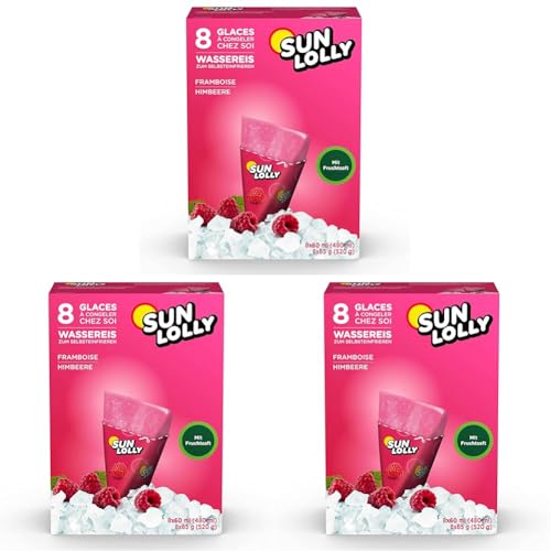 Sun Lolly Wassereis, Himbeere, 8 x 60 ml (Packung mit 3) von ebaney