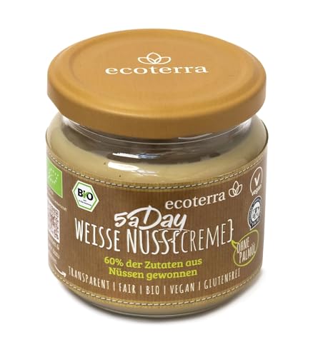 ecoterra Bio Weisse Nusscreme | 60% Nüsse | Brotaufstrich | Fairtrade | vegan | glutenfrei | 180 g von ecoterra