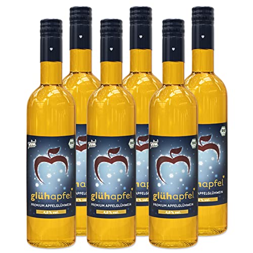 Elbler Glühapfel Wein, 6 x 0.75 l, Milde 4.0% Vol., Glühwein aus Bio-Obst, mit Winterlichen Extrakten aus Vanille, Zimt und Nelke, Vegan & Glutenfrei, 100% Direktsaft von elbler