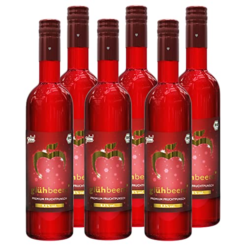 Elbler Glühbeere Wein, Kräftige 8,5% Vol., 6 x 0.75 l, Bio-Beerenglühwein, Fruchtglühwein aus Bio-Obst, mit Winterlichen Extrakten aus Vanille, Zimt und Nelke, Vegan & Glutenfrei, 100% Direktsaft von elbler