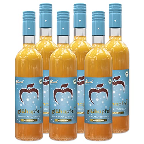 Elbler Wein Glühapfel, Alkoholfrei, 6 x 0.75 l, Bio-Apfel Glühwein mit Winterlichen Extrakten aus Vanille, Zimt und Nelke, Apfelwein, Vegan & Glutenfrei, 100% Direktsaft von elbler