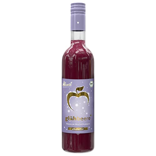 Elbler Wein Glühbeere, Alkoholfrei, 1 x 0.75 l, Bio-Beeren Glühwein, Fruchtglühwein aus Bio-Obst, mit Winterlichen Extrakten aus Vanille, Zimt und Nelke, Vegan & Glutenfrei, 100% Direktsaft von elbler