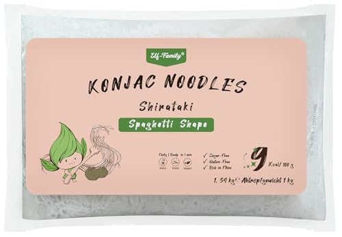 Elf-Family XXXL Gastro-Packung 1.34kg Instant Konjak Nudeln Shirataki Nudeln Spaghetti für Restaurants – Nur 9kcal, Low Carb, Familienpackung, Keto, Kalorienarm, Vegan, Glutenfrei von elf-family