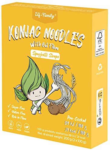 Low Carb Lebensmittel Konjak Nudeln aus Thailand Vegan Glutenfrei-240g x1er Box(2 pack), Elf-Family Shirataki Nudeln Instant Nudeln Pasta Klassische/Keto Diet Food/Kalorienarme/Zuckerfrei -Spaghetti von elf-family