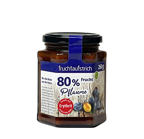 elito Fruchtaufstrich Pflaume ohne Zuckerzusatz mind. 80% Fruchtanteil gesüßt mit Sukrin Erythrit und Stevia (1) von Beichi